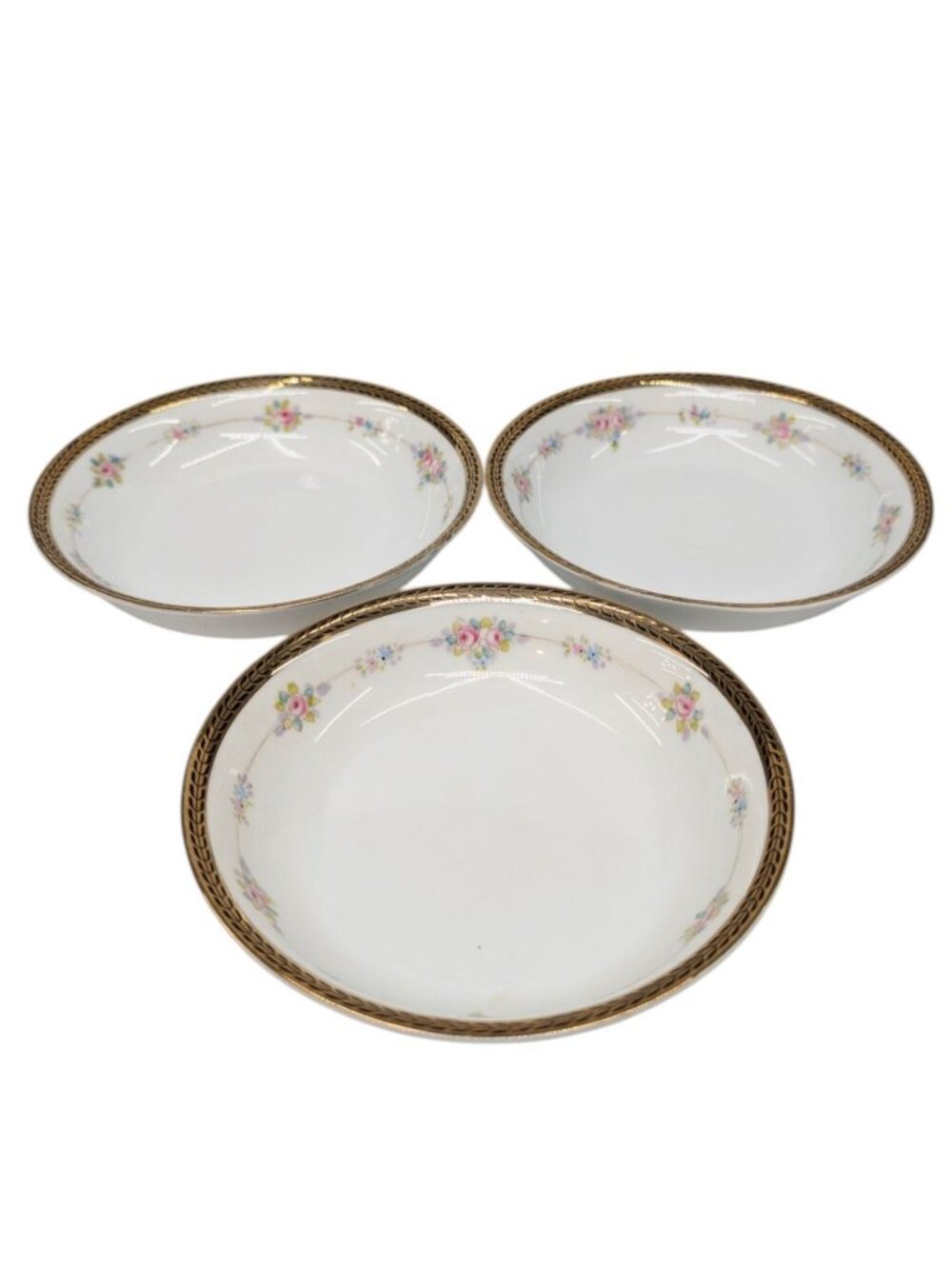 Noritake M Fruit Berry Bowl LOT OF 3 Roses Gold Encrusted N224 5.25" JAPAN